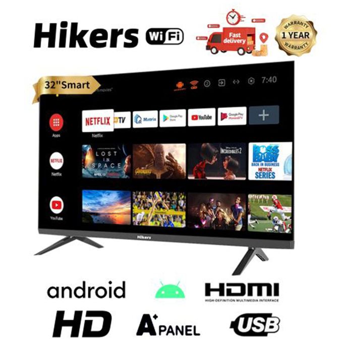 Hikers Android Tv 32'' GH-32GY-HDS - Frameless Android Smart HD LED TV